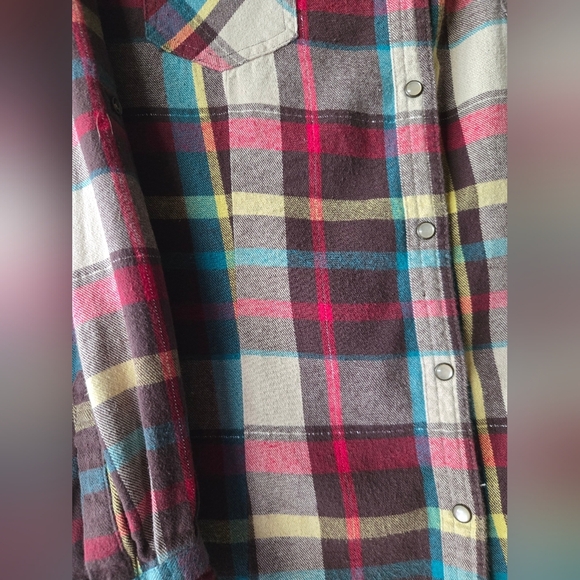 Bit & Bridle Womens Western Red and Green Plaid Shirt- XLarge - Picture 2 of 7